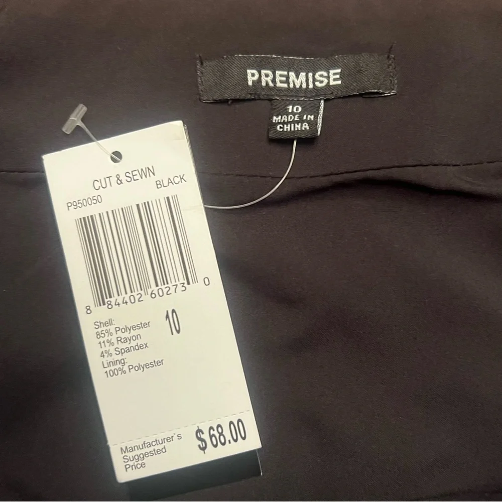 Premise Scalloped Hem Stretch Lined A-Line Mini Skirt Black Size 10‎ NEW